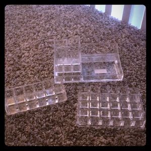 Set of 3 Acrylic Makeup Organizers